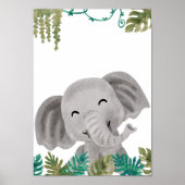 Affiche de nursery éléphant pour chambre d'enfants (Devant)