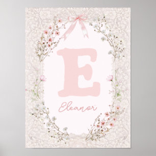 affiche de nursery initiale fille