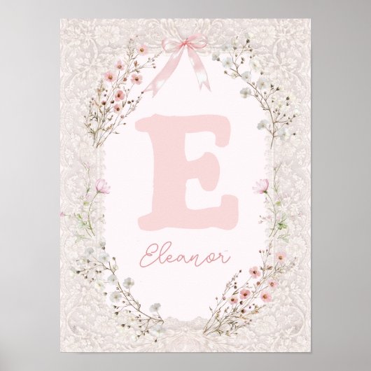 affiche de nursery initiale fille (Devant)
