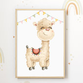 Affiche de nursery Lama Mignon Impression pour Cha