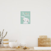 Affiche de nursery lapin amical (Cuisine)