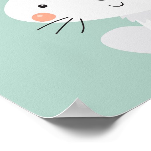 Affiche de nursery lapin amical (Coin)