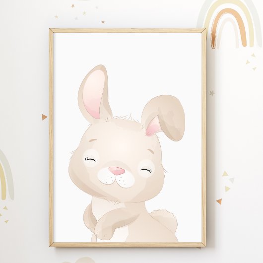 Affiche de nursery lapin Animaux de la forêt Enfan