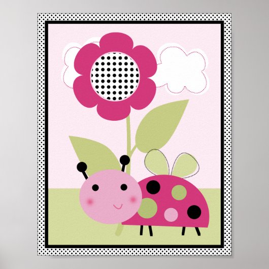 Affiche de nursery Little coccinelle à pois #2 (Devant)