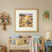 Affiche de nursery Mama Warthog et Piglets