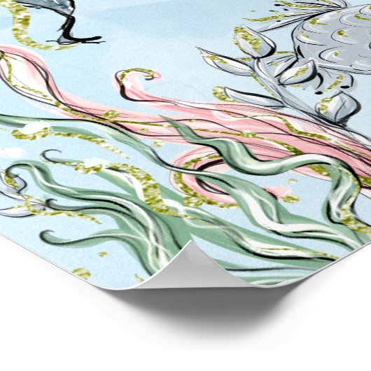 Affiche de nursery sous la mer (Coin)