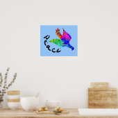 Affiche de paix Rainbow Dove (Cuisine)