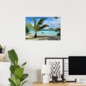Affiche de palmier et de resort sur l'eau (Bureau à domicile)