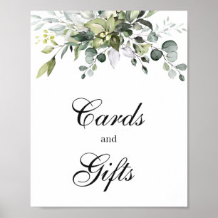 Affiche de pancarte Cartes et Cadeaux Eucalyptus