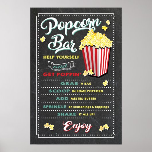 Affiche de pancarte de bar à popcorn (Devant)