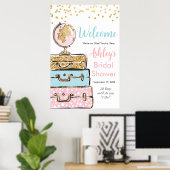 Affiche de pancarte de bienvenue de valise de voya (Bureau à domicile)