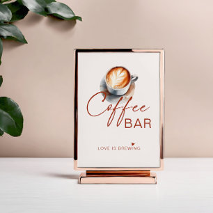 Affiche de pancarte de café-bar 'L'amour est en tr