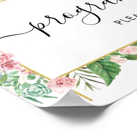 Affiche de pancarte de programmes de roses, s'il v (Coin)