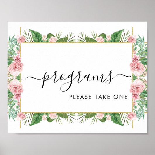 Affiche de pancarte de programmes de roses, s'il v (Devant)