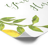Affiche de pancarte de verdure de fleurs de citron (Coin)