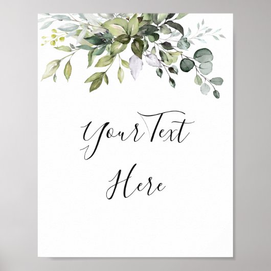 Affiche de pancarte de verdure d'eucalyptus à l'aq (Devant)