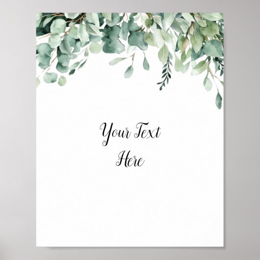 Affiche de pancarte de verdure d'eucalyptus à l'aq (Devant)
