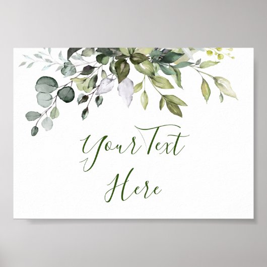 Affiche de pancarte de verdure d'eucalyptus à l'aq (Devant)