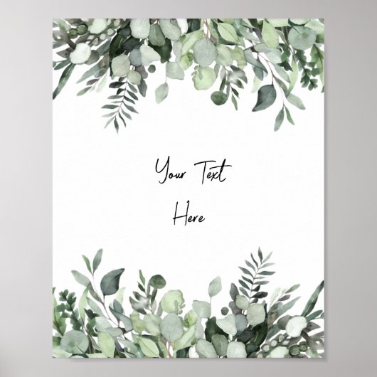 Affiche de pancarte de verdure d'eucalyptus à l'aq (Devant)
