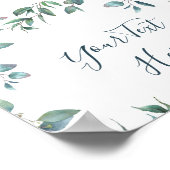 Affiche de pancarte de verdure d'eucalyptus aquare (Coin)