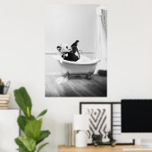 Affiche de panda dans une baignoire (Bureau à domicile)