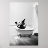 Affiche de panda dans une baignoire (Devant)