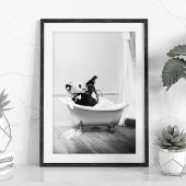 Affiche de panda dans une baignoire