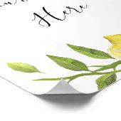 Affiche de panneau aquarelle de verdure de fleurs (Coin)