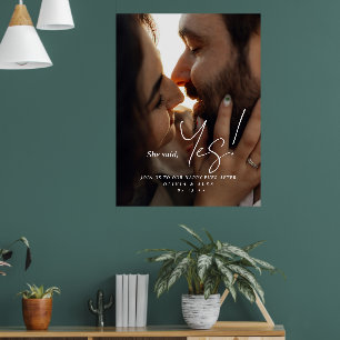 Affiche de panneau de photo de couple Elle a dit o