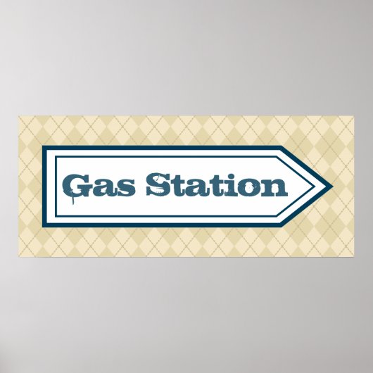 Affiche de panneau de station-service (Devant)