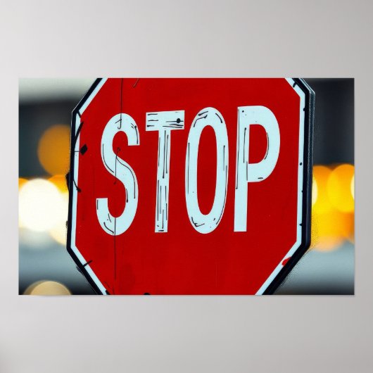 Affiche de panneau stop (Devant)