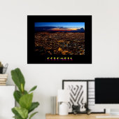 Affiche de panorama nocturne de Bogotá (Bureau à domicile)