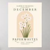 Affiche de paperwhites, fleur de naissance de déce (Devant)