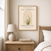 Affiche de paperwhites, fleur de naissance de déce