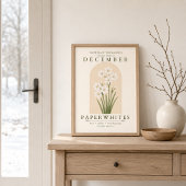 Affiche de paperwhites, fleur de naissance de déce