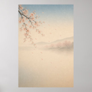 Affiche de papier japonais Sakura Waterfall Japand