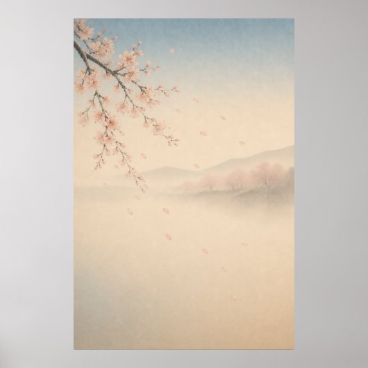 Affiche de papier japonais Sakura Waterfall Japand (Devant)
