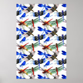 Affiche de papier peint abstrait de libellule à l' (Devant)