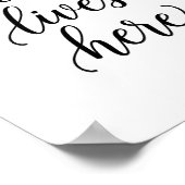 Affiche de papier peint script Love Lives Here (Coin)