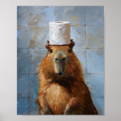 Affiche de papier toilette de capybara drôle (Devant)