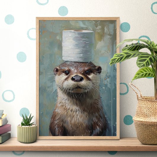 Affiche de papier toilette de loutre drôle