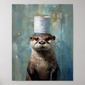 Affiche de papier toilette de loutre drôle (Devant)