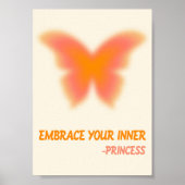 Affiche de papillon princesse motivation féminine (Devant)