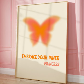 Affiche de papillon princesse motivation féminine