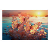 Affiche de papillon translucide élégant pour décor (Devant)