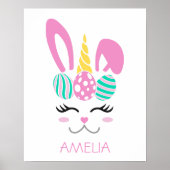 Affiche de Pâques licorne lapin, Affiche de chambr (Devant)
