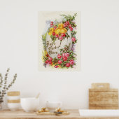 Affiche de Pâques Poussins et Roses (Cuisine)