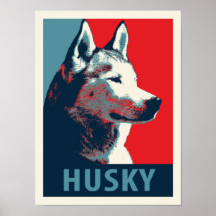 Affiche de parodie politique sibérienne Husky