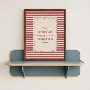 Affiche de paroles de chanson Cherry Red - Cadeau