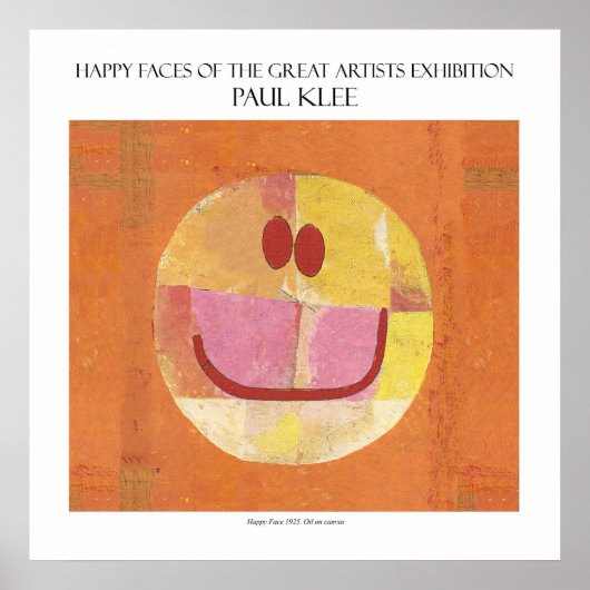 affiche de paul klee happy face 11"x11" (Devant)